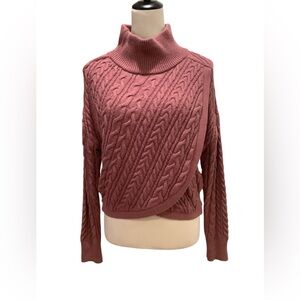Express Rose Cable Knit Turtleneck Sweater Size S